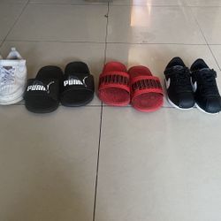 2 Puma  Slippers And 2 nike Shoes