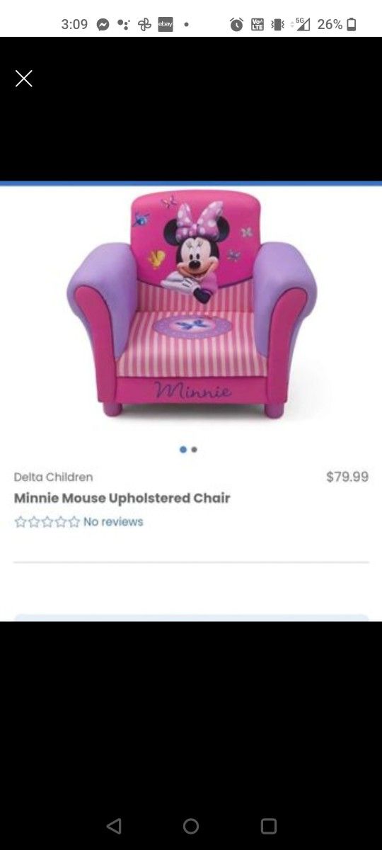 Minnie Mouse Kids Chair NEW