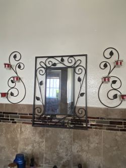 Set De Espejo Y Dos Candeleros