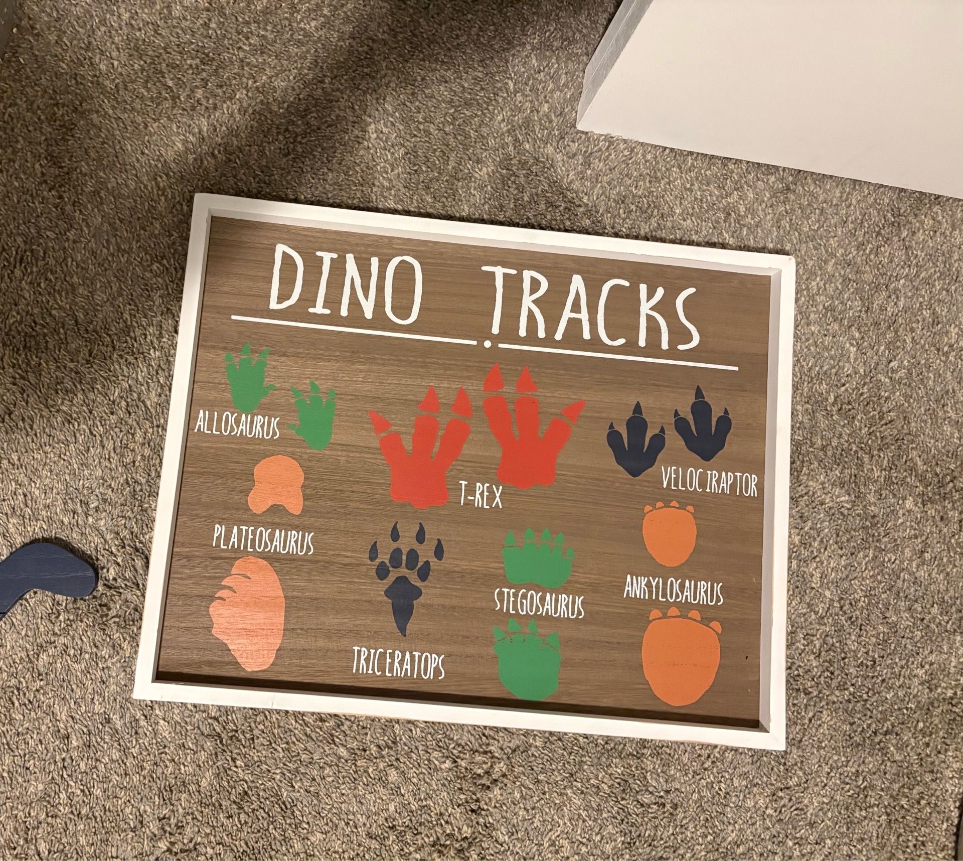 Dinosaur tracks wall decor