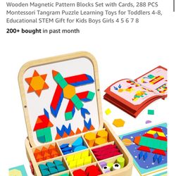Wooden Magnetic Pattern Blocks Set For Kids 