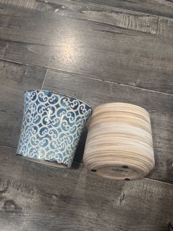 4.5” ceramic planter / decorative cachepot 2pk
