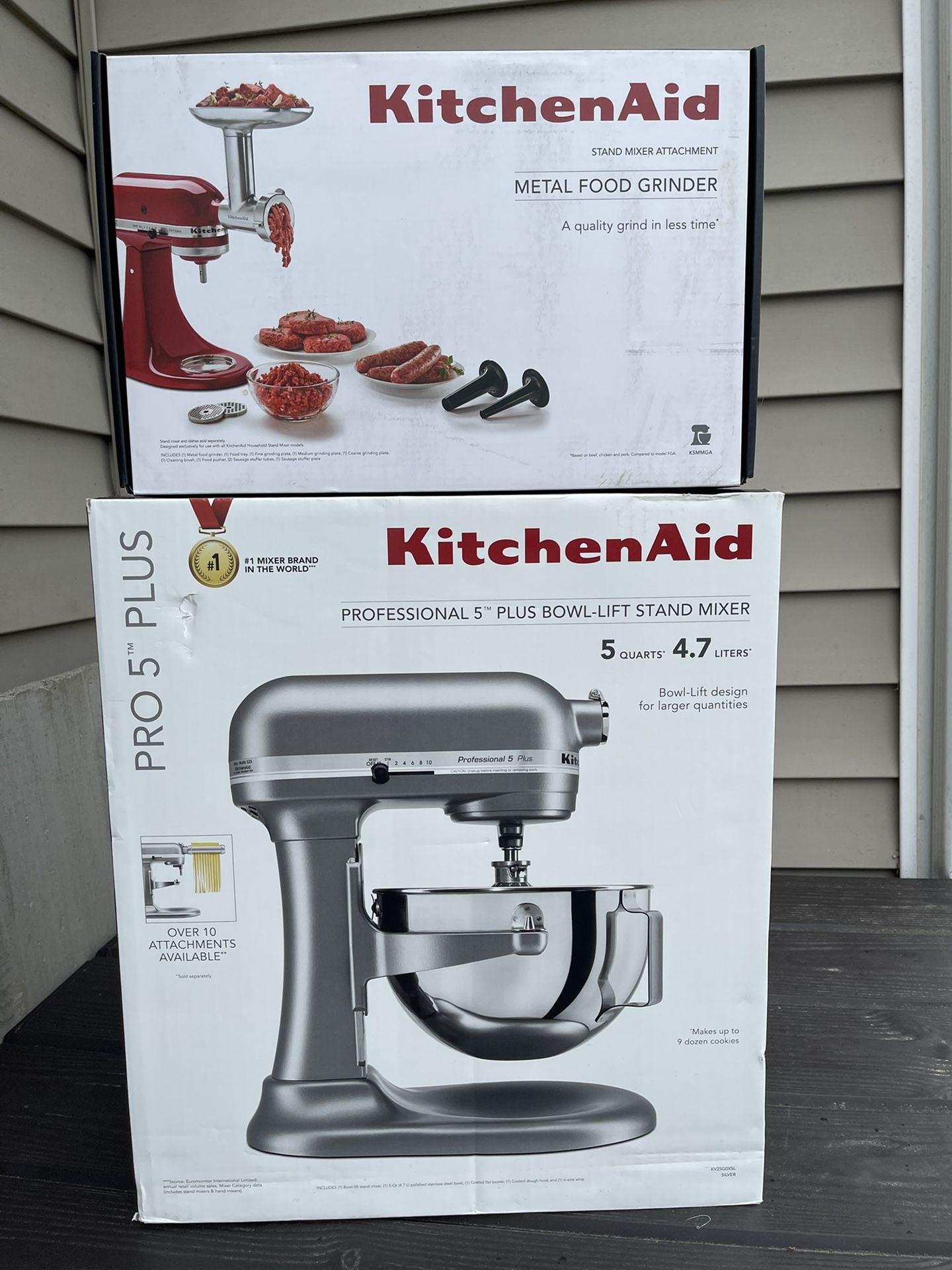 KitchenAid Pro 5 Plus - Silver And KitchenAid Meat Grinder Silver