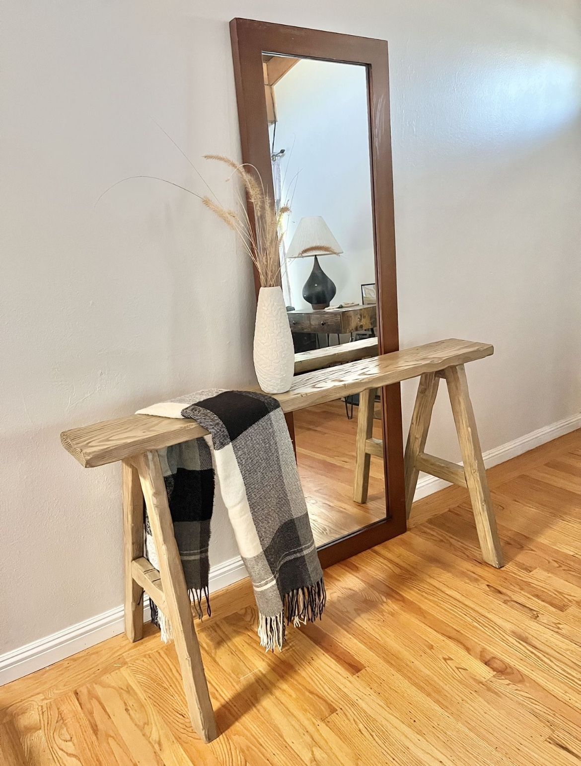 Rustic Weathered Narrow Wood Console Table