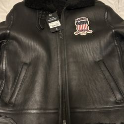 Avirex Leather Shearling Icon Jacket Size Medium