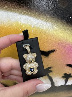 10k BEAR CZ STONE CHARM