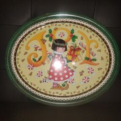 Christmas tin platter