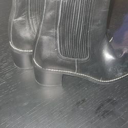 Nordstrom Size 9 Black Ankle High Boots Slip On With Heel