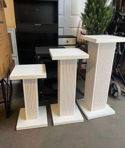 Tall Plant Stand for Indoor Outdoor,set of 3 Corner Plant Stand for Multiple Plants,Wood Pedestal Stands Flower Party Cake Display Stand,Sofa side tab