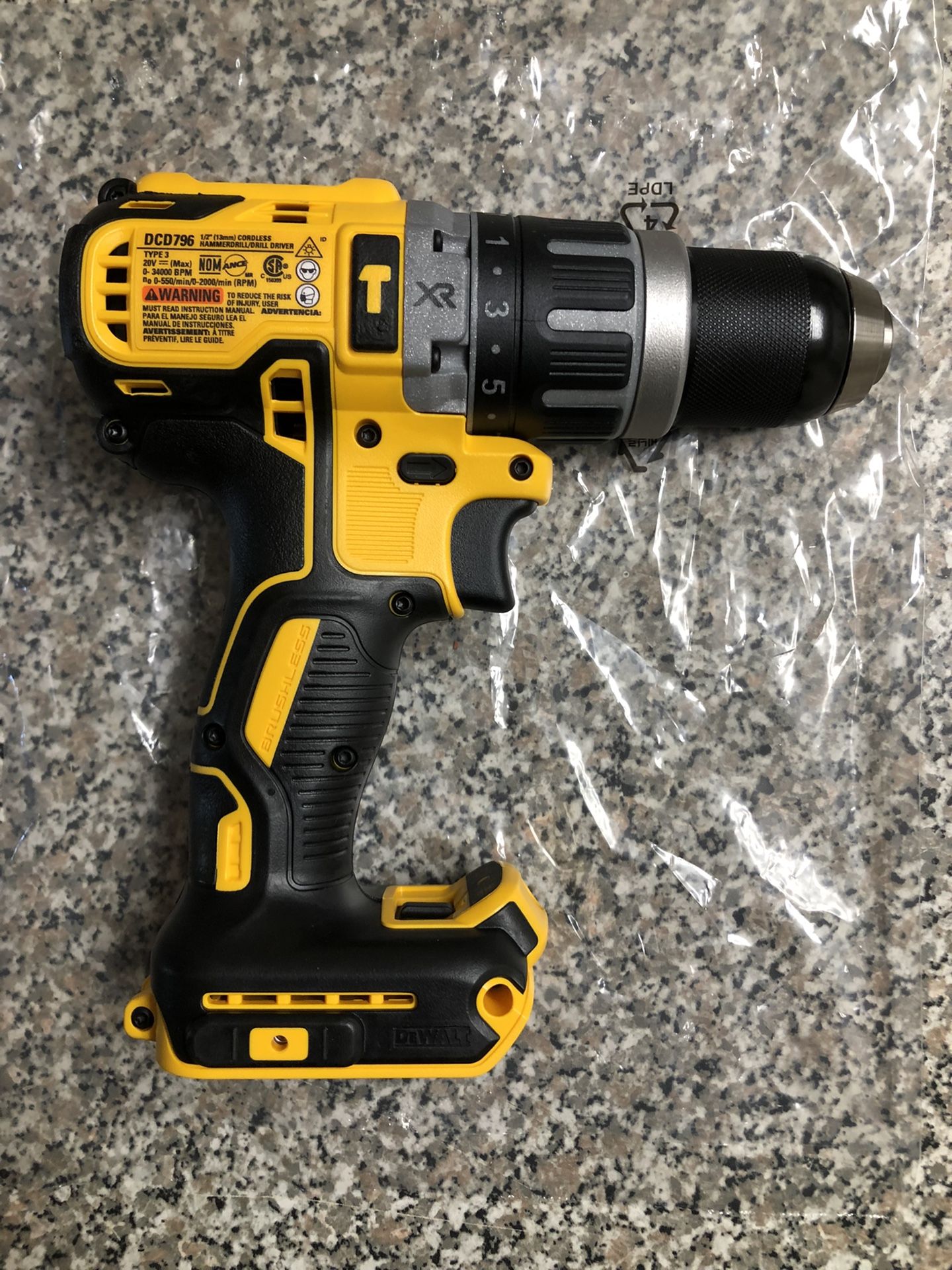 Dewalt DCD796 20V MAX XR 1/2in Lithium Ion Compact Hammer Drill