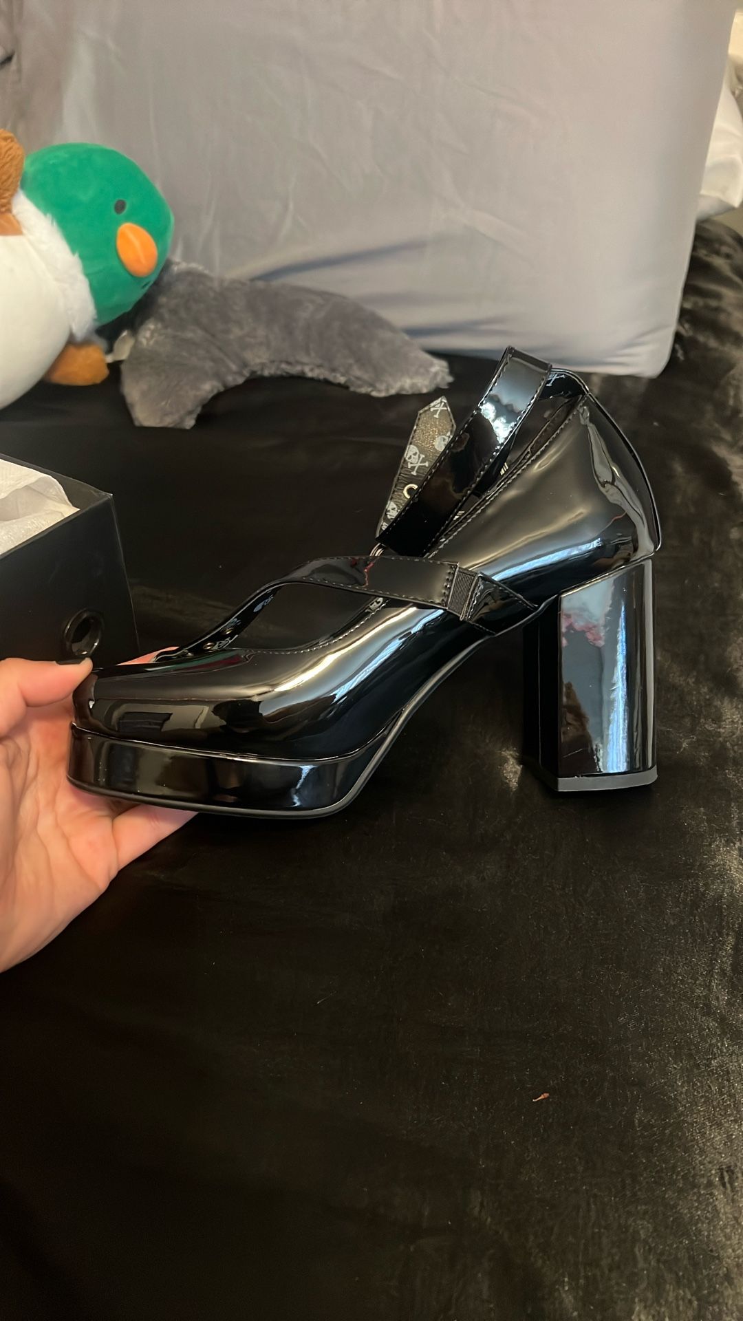 Lamoda Black Chrome Heart Heels/Shoes