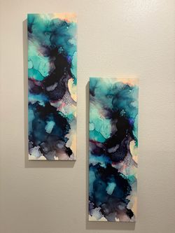 Set of 2 Modern Abstract Canvas Wall Art