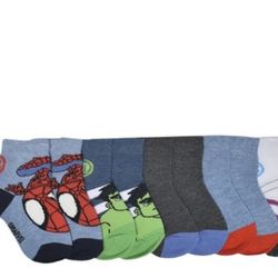 Spider-Man Hulk Toddler Ankle Socks, 5-Pack, Size 2T-3T.    (AJ)
