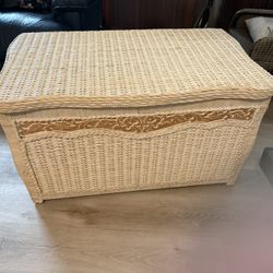 “Large Wicker Storage Chest – $120