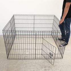$39 (New) Foldable 24” tall x 24” wide x 8-panel pet playpen dog crate metal fence exercise cage 