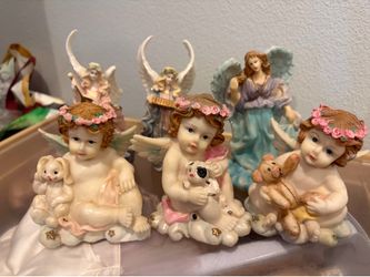 Porcelain Collectible Angel Figurines Decor Sets