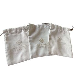 Kendra Scott Jewelry Pouches Dust Bags Set of 3 Grey Gold Designer Branded New
