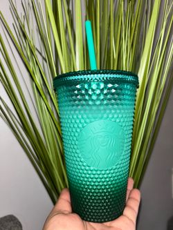 Starbucks 16oz (Grande) Mint Green/Teal Ombré Studded Cold Cup
