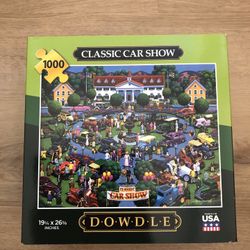 Dowdle Jigsaw Puzzles-1000 Pieces Classic Car Shows New Sealed Box 
