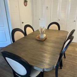 Dining Table Set – 6 Wooden Chairs (Used)