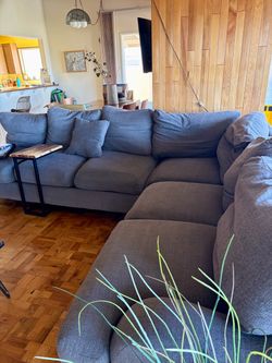 Living spaces gray sectional