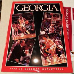 1992-93 Georgia Basketball Media Guide Program Plus Bonus Items & Stickers RARE