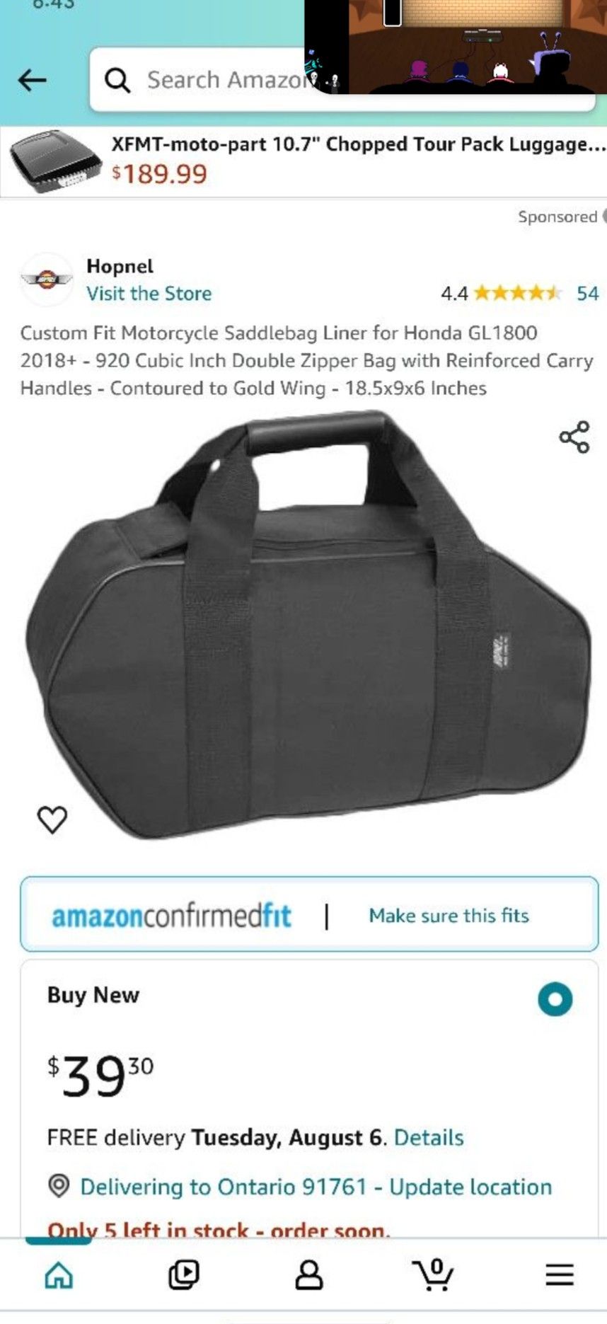 Saddle Bag Liner