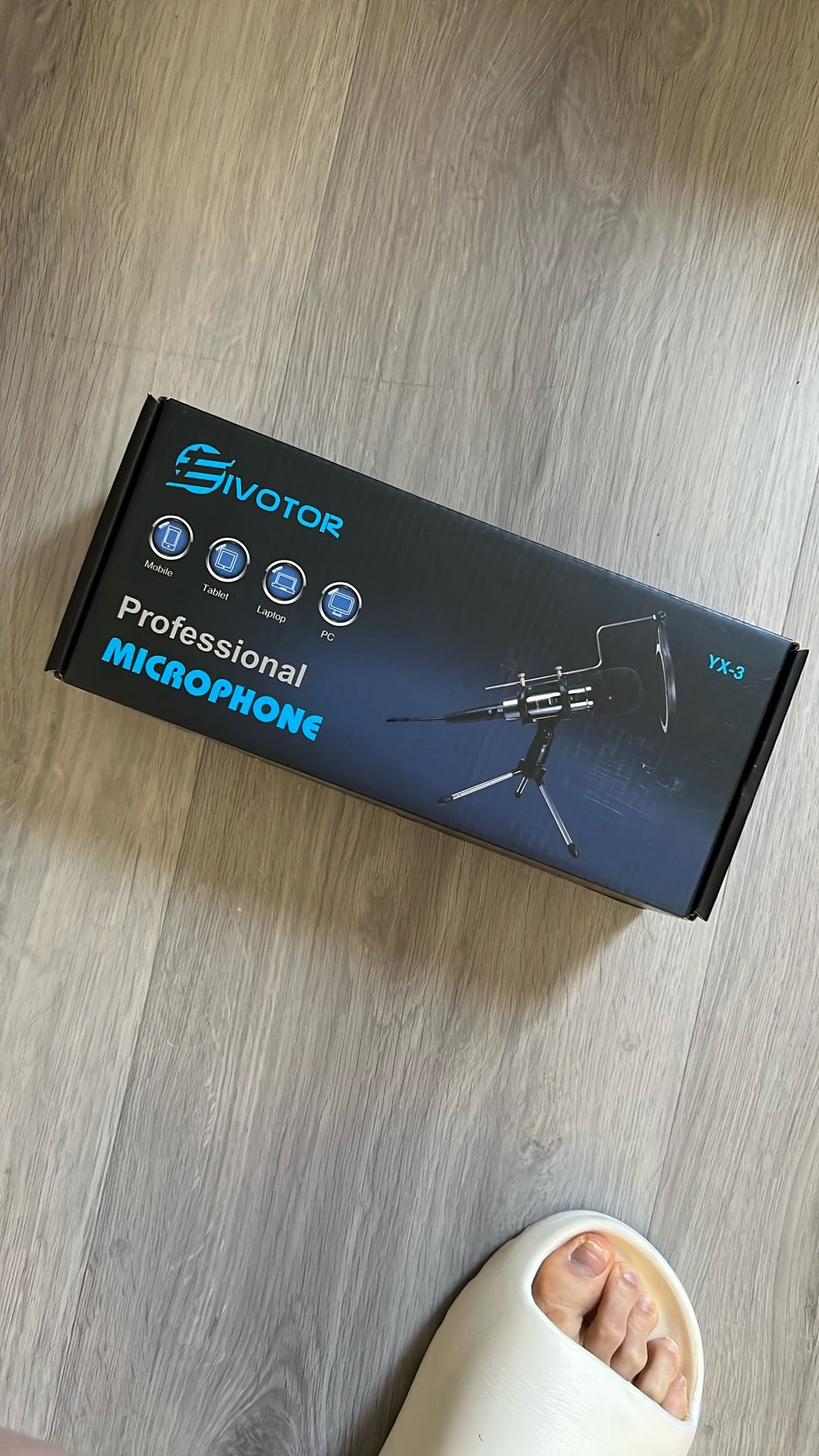 EIVOTOR Recording Microphone, 3.5mm Condenser Microphone Plug and Play, PC Microphone with Filter Suitable for Podcasting, Voice Recording, Skype, You