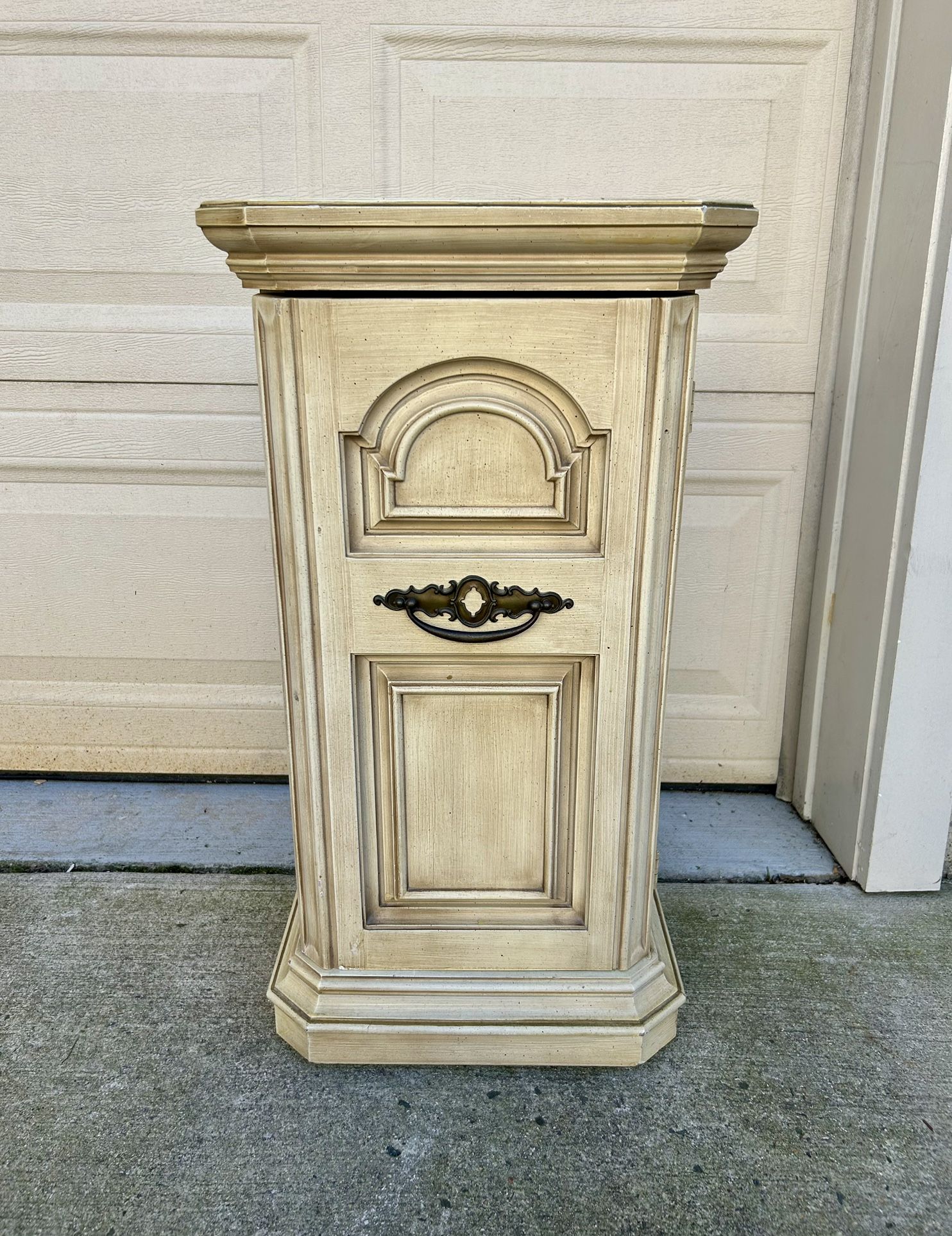 Stylish Wood Cabinet with Storage (End Table / Plant Stand) 15.5” W x 29” H x 11” D