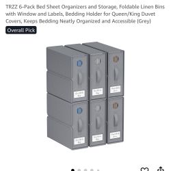 New in box Trzz sheet organizer for queen/king sheets pack of 6