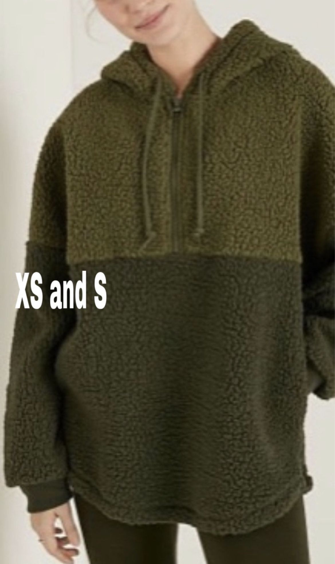 $35 Pickup Vs Pink Brand New Olive Green Sherpa 1/2 Zip