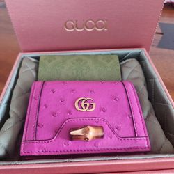 Ostrich Leather Gucci Wallet