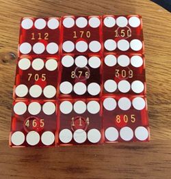 RETRO 1990's Fitzgerald's Casino 3/4" Dice (Lot of 9)