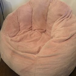Pink Faux Fur Bean Bag 