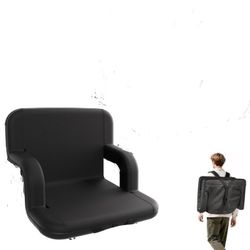 Stadium Seats with Back Support - Portable Bleacher Chairs with Back and Cushion, 6 Adjustable Positions Pdded Bleacher Seat for Sport Events Camping