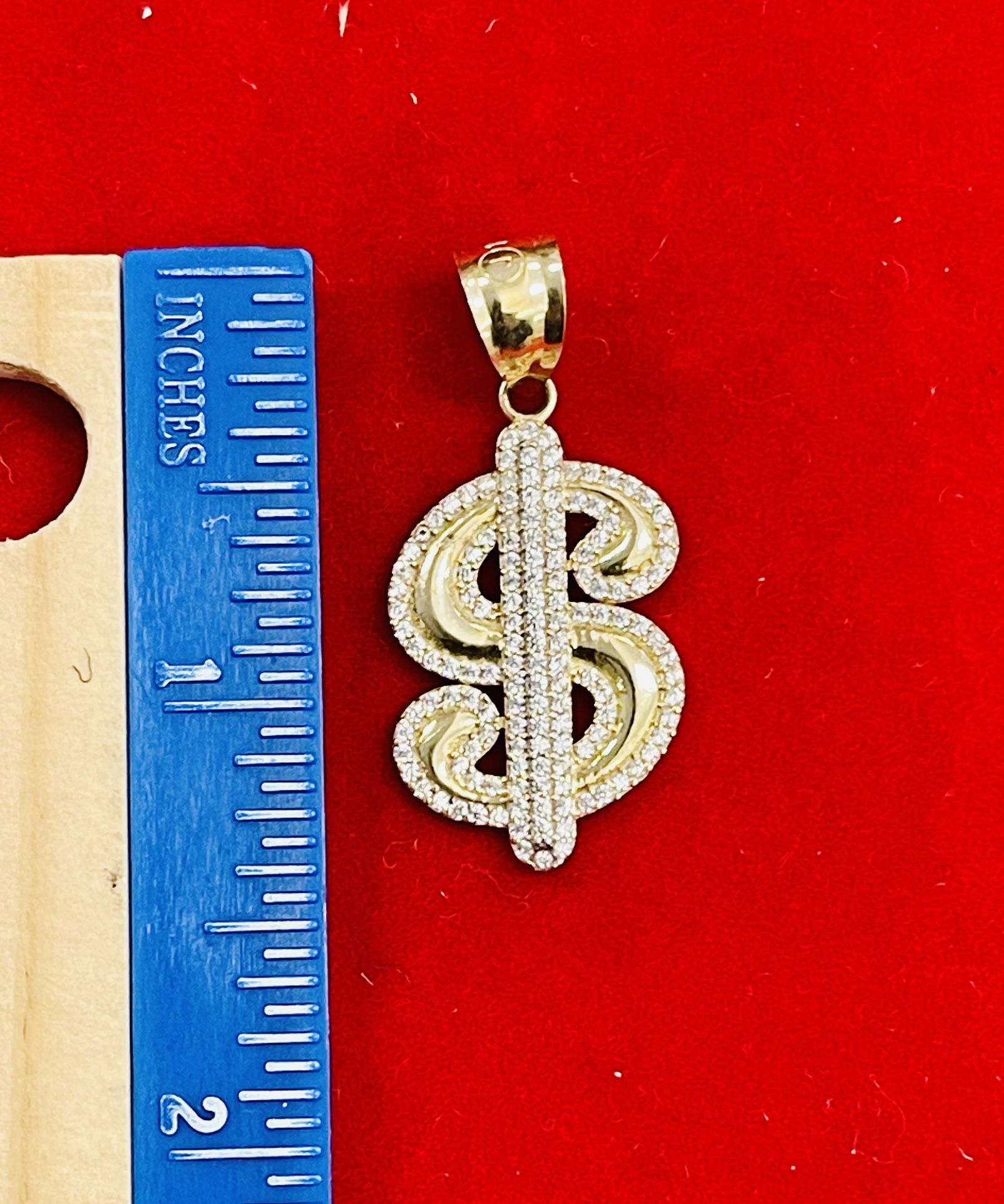 10K Solid Yellow Gold Dollar Sign 💲 Charm