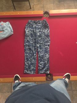 Blue Digital Navy Camo Cargo Pants (Medium)