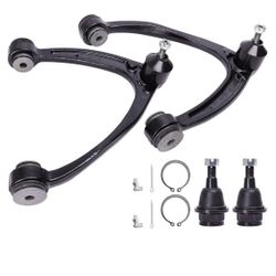 Front Upper Control Arms for 2007-2013 Chevy Silverado Tahoe Avalanche Suburban GMC Sierra Yukon XL Cadillac Escalade ESV EXT, with 2 Lower Ball Joint