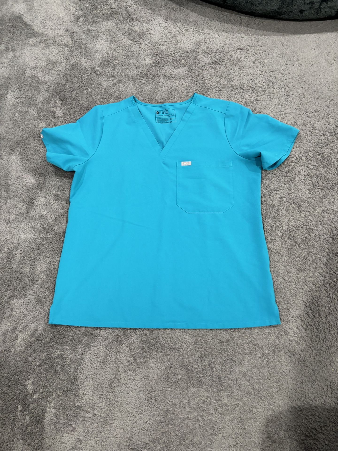 XL FIGS Teal Scrub Top