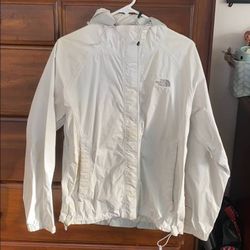 Used North Face All White Rain Jacket 