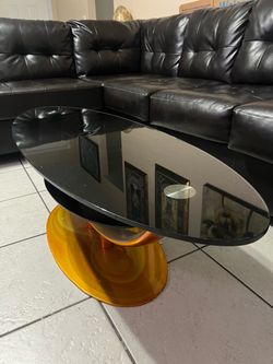 Modern Coffee Table with Smoked Glass Top