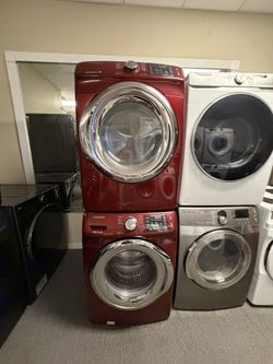 Samsung Burgundy Front Load Set