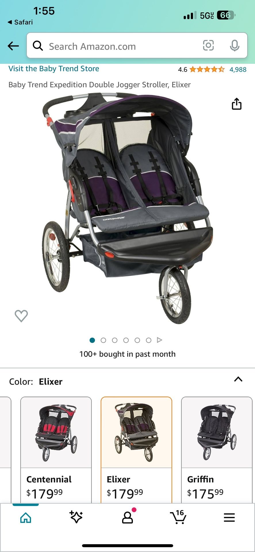 Baby Trend Double Jogger Stroller