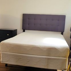 Full bedroom set with Tempur Pedic box spring & memory foam mattress