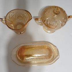 Jeanette Iris & Herringbone Iridescent Glass