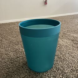 Teal Trash Can -Room Decor