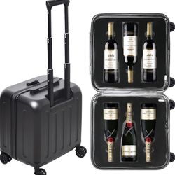 ONLY $65: wine luggage 6-Bottle Airline Approved Wine Suitcase, TSA-Friendly Carry-On Luggage