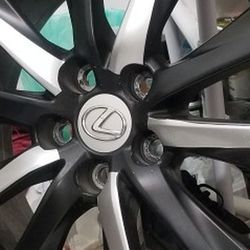 17"  Wheel, Set Of 4.  From Lexus Is  .  Black Plastic Dip Paint Can Be Peeled Off. El