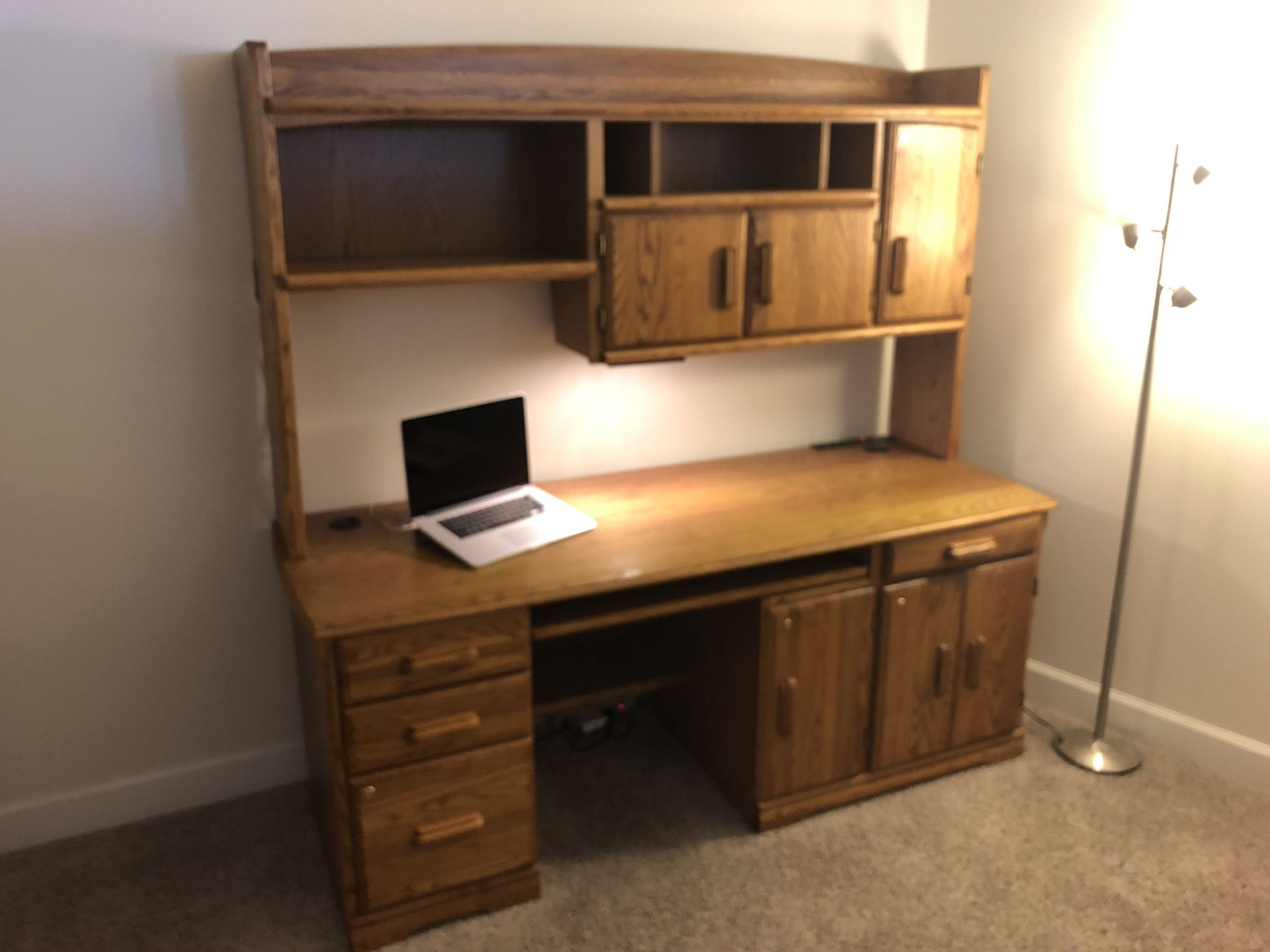 Computer desk with hutch