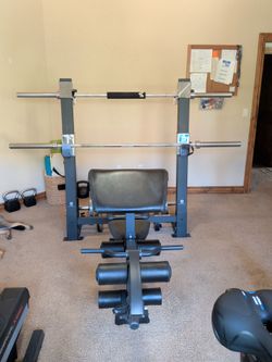 Weight bench and squat rack
